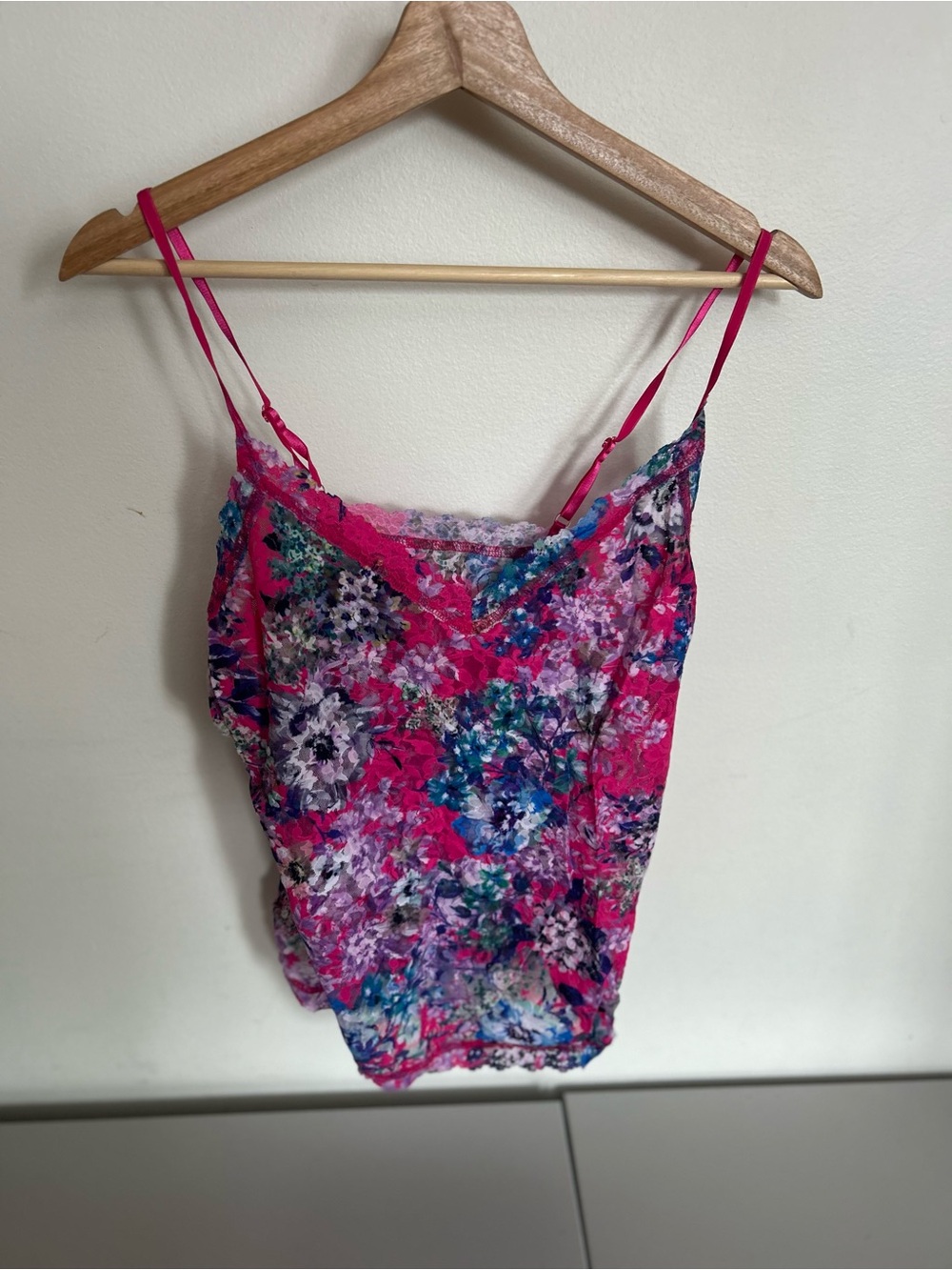 Women's Floral Lace Cami Tank Top - Hot Pink Hanky Panky